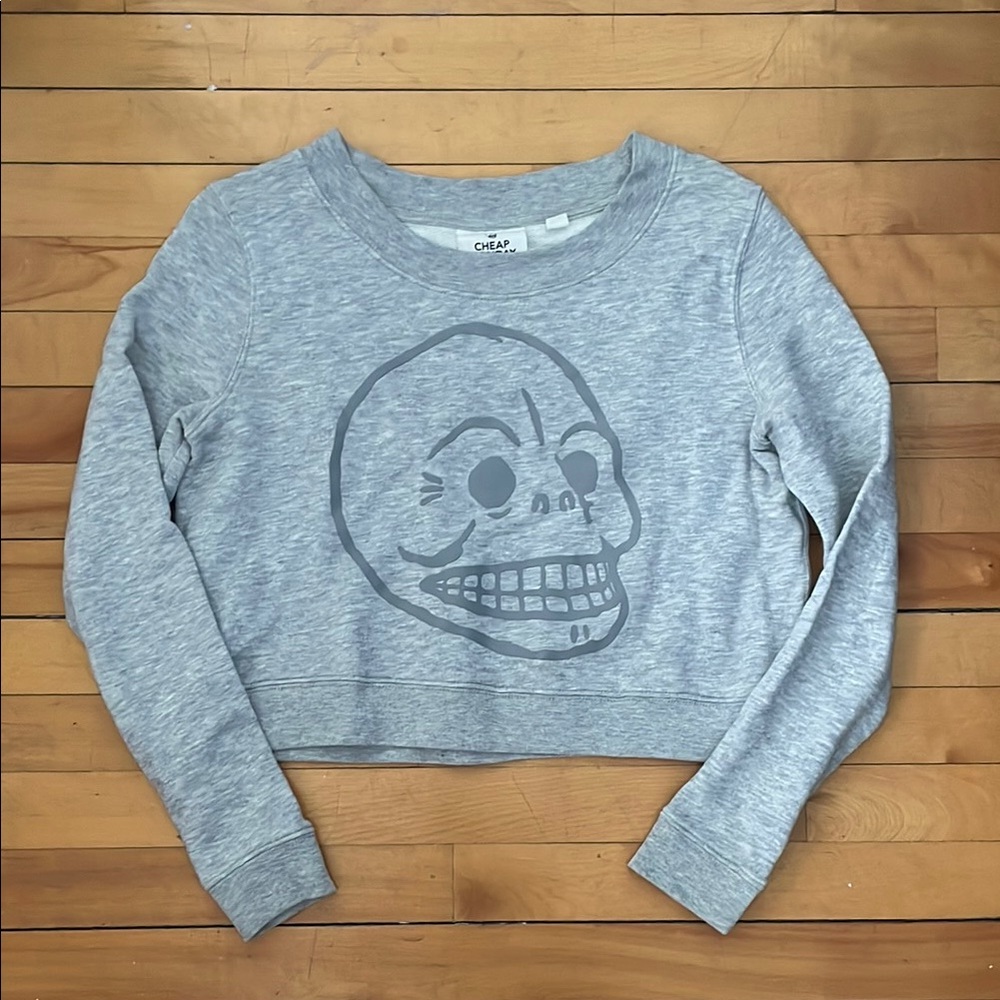 Cheap Monday - Gray Skull Graphic Sweatshirt